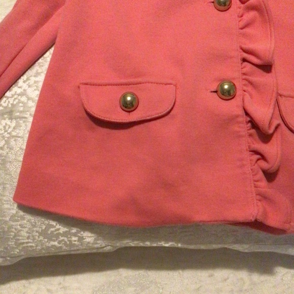 Janie & Jack Soft Ponte Pink Ruffle Jacket - Picture 5 of 7